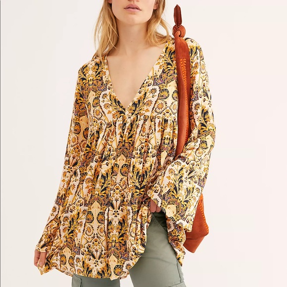 Free People Bella Printed Tunic Size Medium - Picture 2 of 8